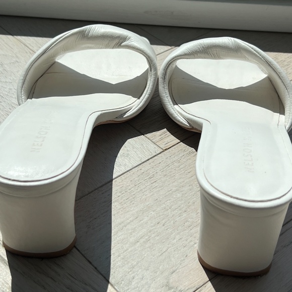 designer nelson made leather 'maya' mules - ivory / off-white, size EU 39 - Picture 11 of 12